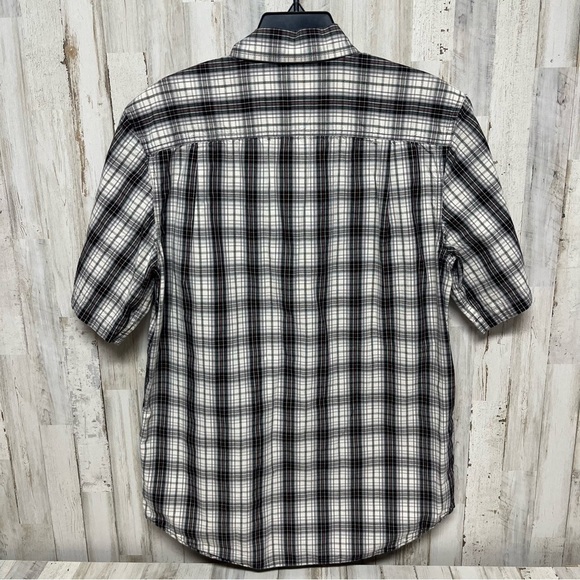 Carhartt Shirt Mens Medium Button Down Short Sleeve Plaid Relaxed Fit Workwear - Picture 5 of 5